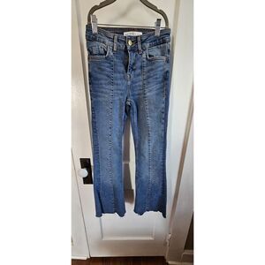 ZARA woman BASIC Z1975 DENIM Jeans Sz 00 RAW‎ HEM  stretchy Jeans